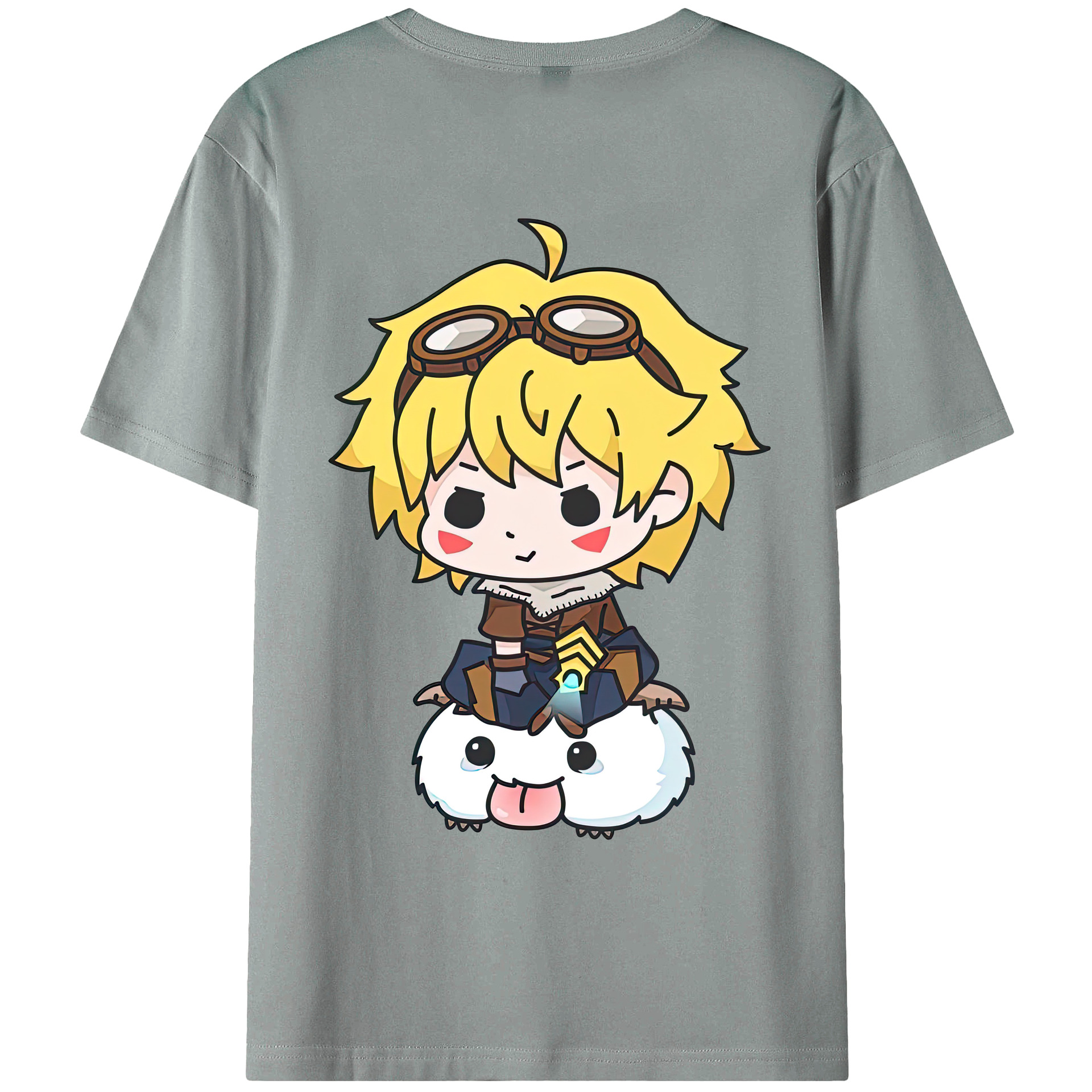 リーグ・オブ・レジェンド League of Legends LOL 綿100％ メンズ半袖Tシャツ（バックプリント） 通気性